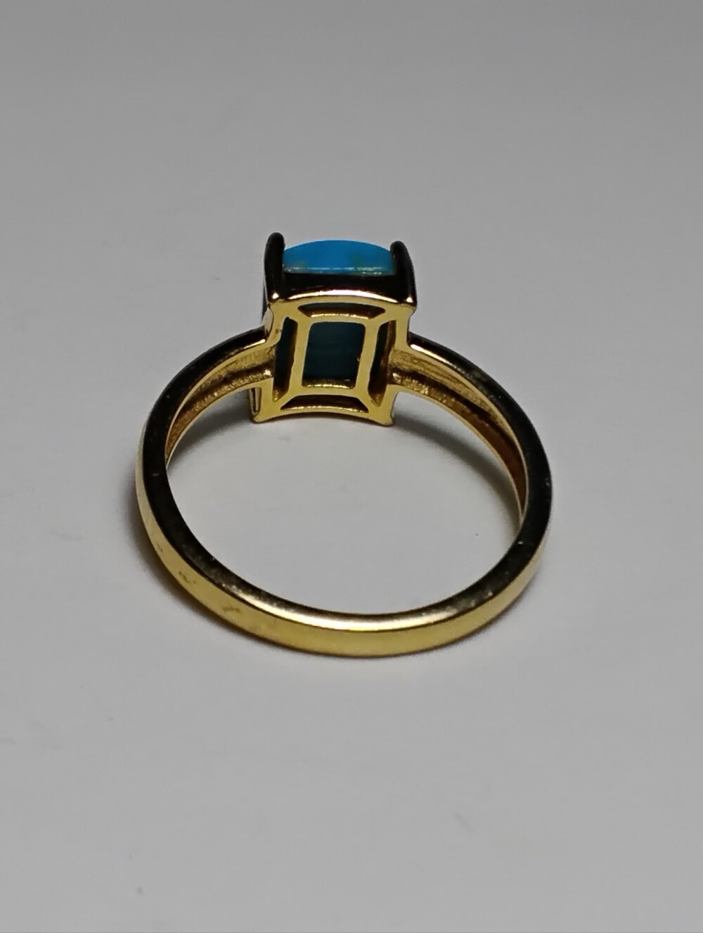 18k Over 925 Silver MCGI JTV Sleeping Beauty Turquoise Ring Sz 6-3/4 - Picture 3 of 6